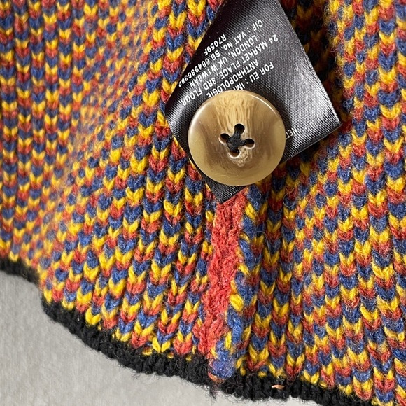 Sparrow Anthropologie Lonestar Lambswool Geometric Longline Cardigan Sweater S - Picture 8 of 12